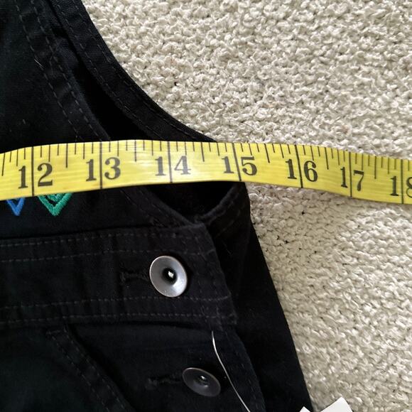 HUMBERTO CRUZ Womens Shortalls XS Black Denim Rainbow Hearts TARGET PRIDE - Picture 9 of 12